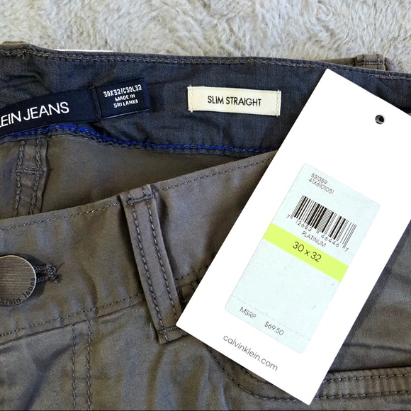 BOGO❗️👖CK 30x32 & 34x30 Slim Straight Platinum - Picture 2 of 4